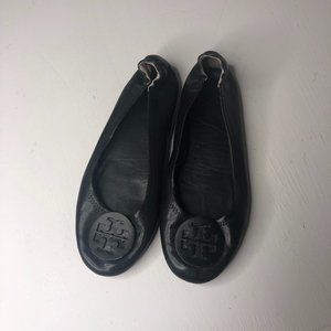 Tory Burch Black Leather Flats 7.5
